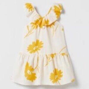 Zara Kids Yellow Floral Casual Dress